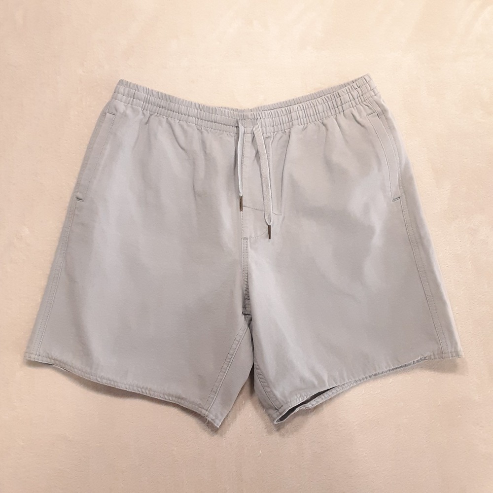 Rhythm Mens Box Jam Lounge Shorts 34 Stone Blue Cotton 7" Inseam
